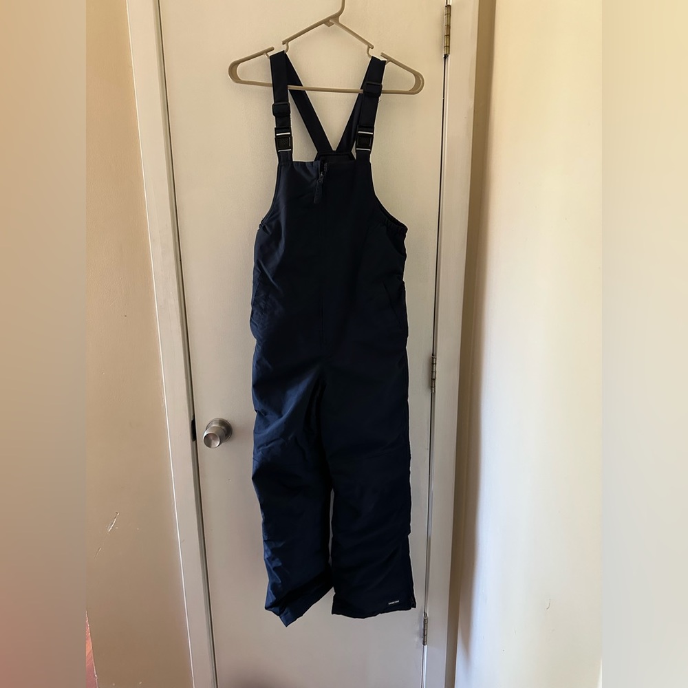 Navy blue kids snowbibs size 12